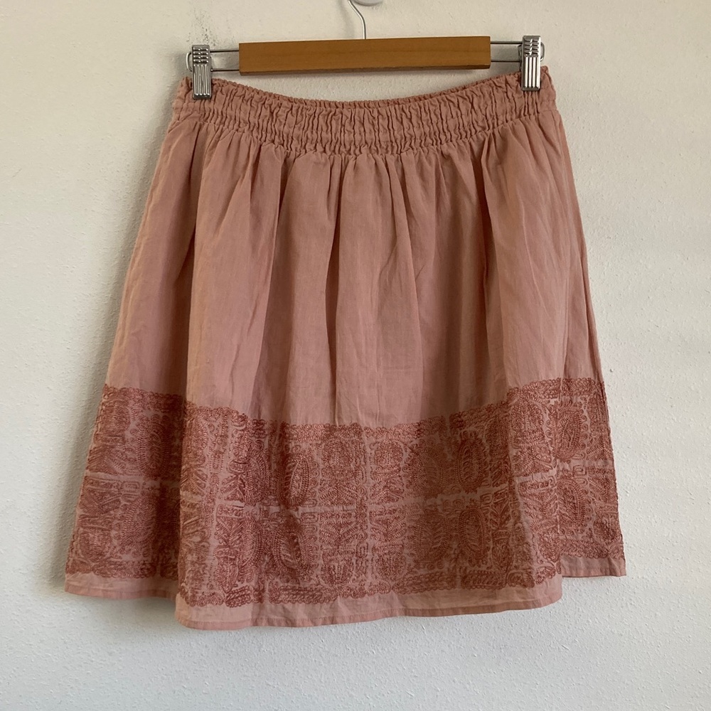 J.Crew Embroidered Skirt Medium Blush Pink - Picture 5 of 7